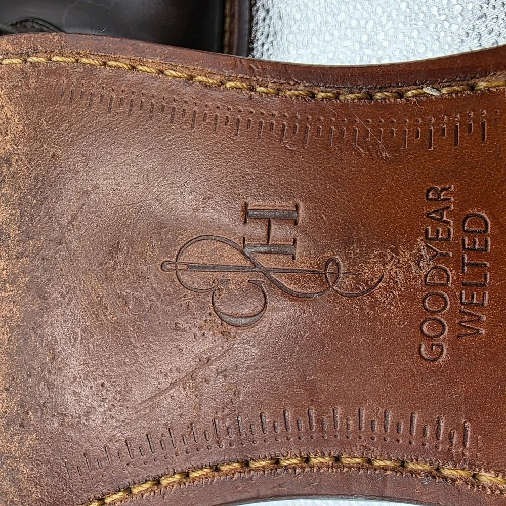 Cole Haan Grand Plain Toe Oxfords Brown Leather Mens Size 9.5 Dress Shoes C11659
